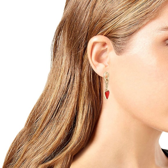 NWT BCBGeneration Cabochon Heart Drop Earrings - Picture 4 of 14